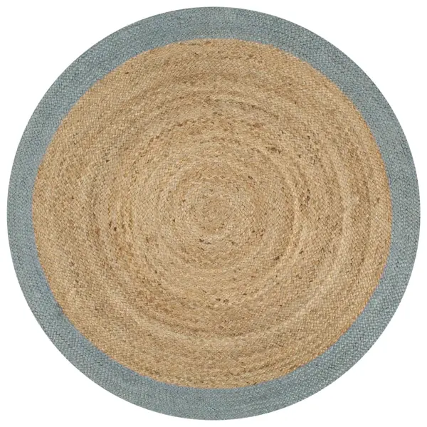 Gossi covor manual cu margine maslinie, 120 cm, iuta