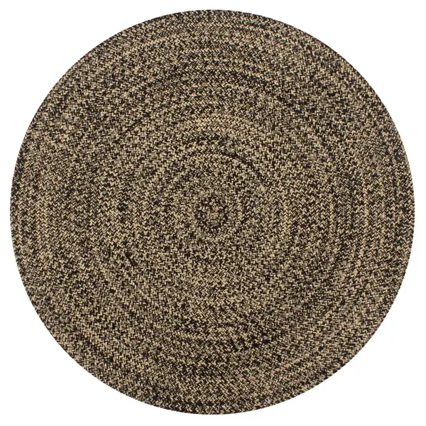 Gossi covor manual, negru si natural, 90 cm, iuta