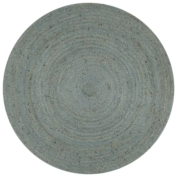Gossi covor manual, verde masliniu, 120 cm, iuta, rotund