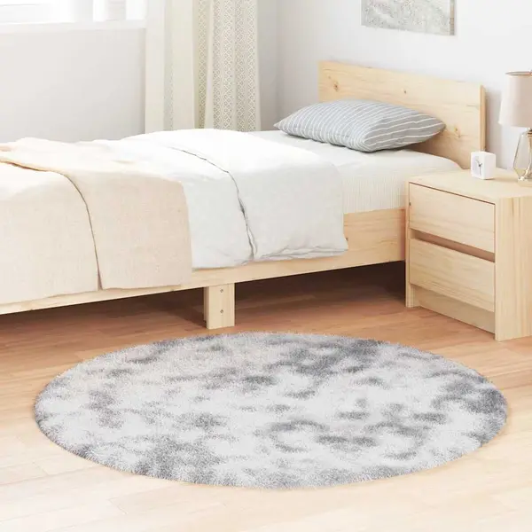 Gossi covor shaggy cu gradini inalte gri deschis 120x120 cm poliester