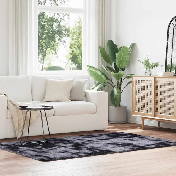 Gossi covor shaggy cu gramada mare gri inchis 130x200 cm poliester