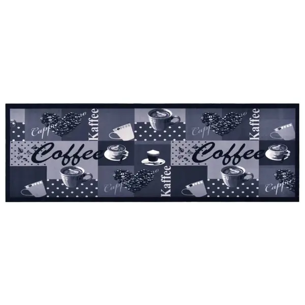 Gossi covoras de bucatarie lavabil, albastru, 60x300 cm, model cafea