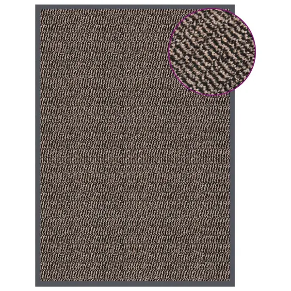 Gossi covoras de intrare cu smocuri, maro inchis, 60x90 cm