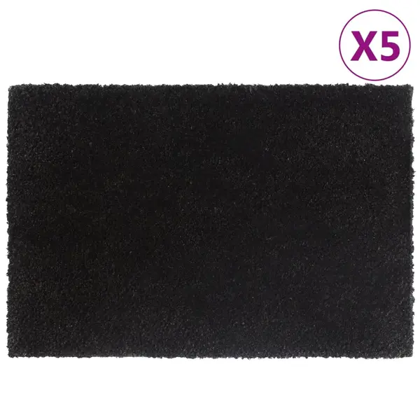 Gossi covoras de usa, 5 buc., negru, 40x60 cm, fibre de cocos