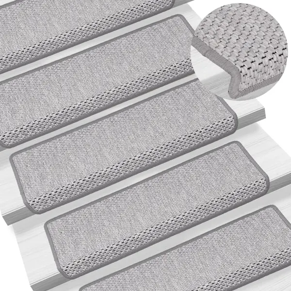 Gossi covorase autoadezive pentru scari, 15 buc. bej, 65x21x4cm sisal