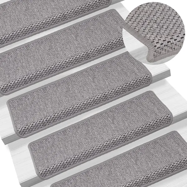 Gossi covorase autoadezive scari, 15 buc., argintiu, 65x21x4cm, sisal