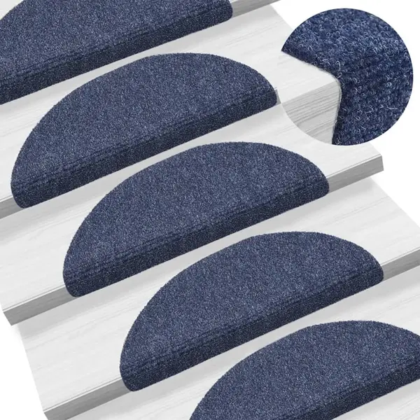 Gossi covorase autocolante de scari, 15 buc, 56x17x3 cm, albastru