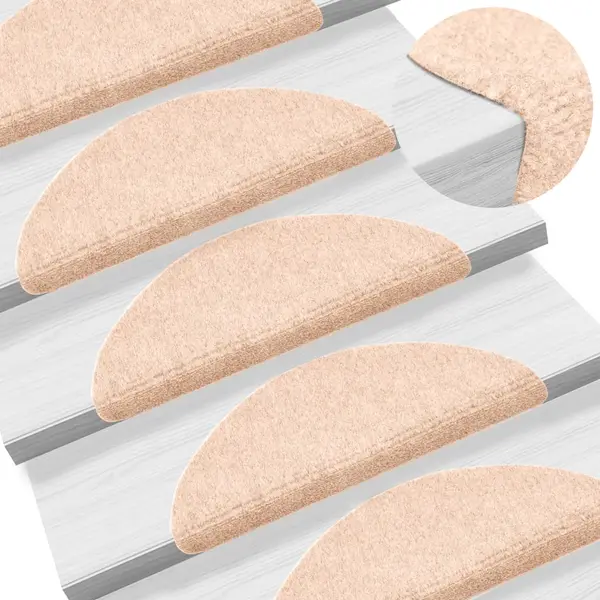 Gossi covorase autocolante de scari, 15 buc, 56x17x3 cm, maro