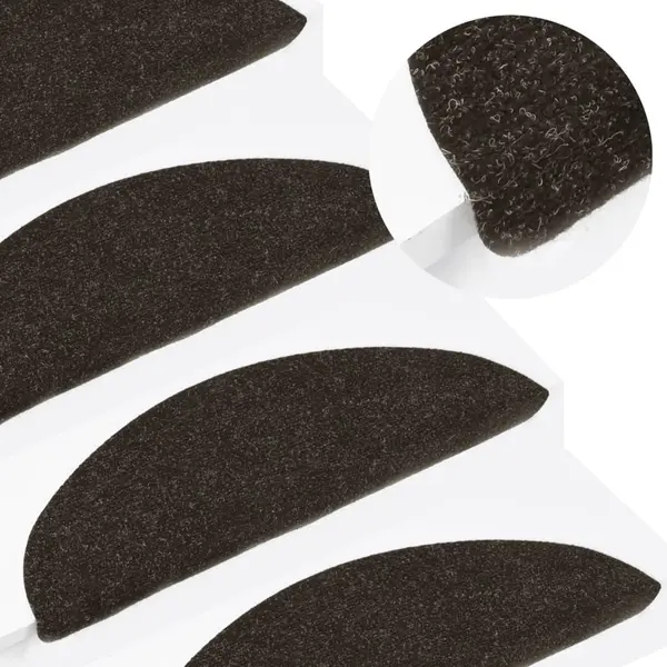Gossi covorase de scari autoadezive, 10 buc., antracit, 56x17x3 cm