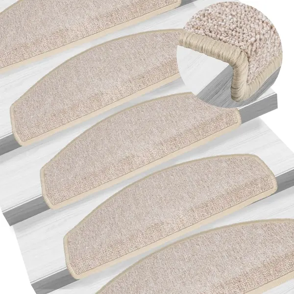 Gossi covorase pentru trepte scara, 15 buc., gri taupe, 65x24x4 cm