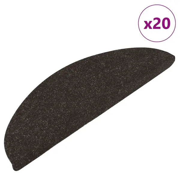 Gossi covorase scara autoadezive 20 buc negru 65x22,5x3,5 cm