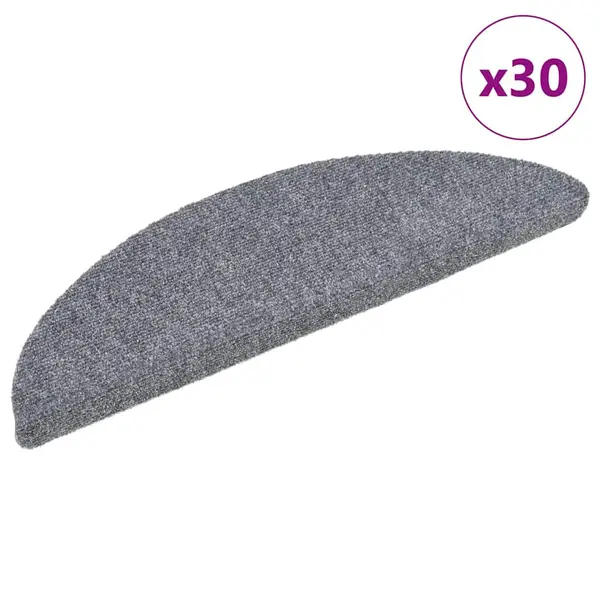 Gossi covorase scara autoadezive 30 buc gri deschis 56x17x3 cm