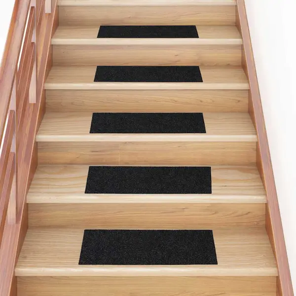 Gossi covorase scara autoadezive 30 buc negru 60x25 cm dreptunghiular