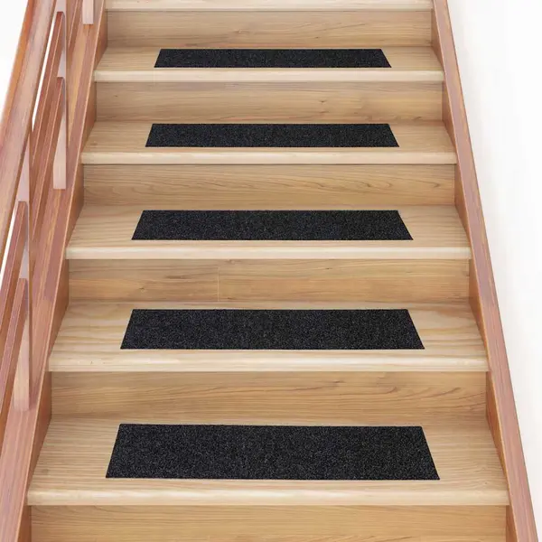 Gossi covorase scara autoadezive 30 buc negru 76x20 cm dreptunghiular