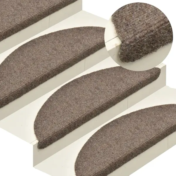 Gossi covorase scari autoadezive, 10 buc., crem, 65x21x4 cm, punch