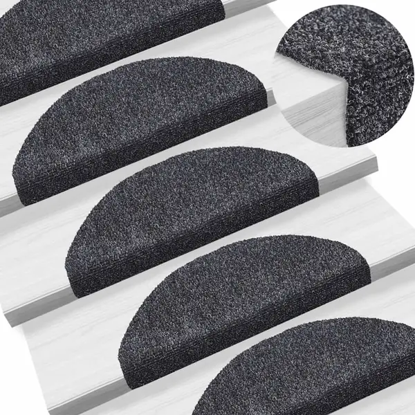 Gossi covorase scari autoadezive 10 buc. gri inchis 65x21x4 cm punch