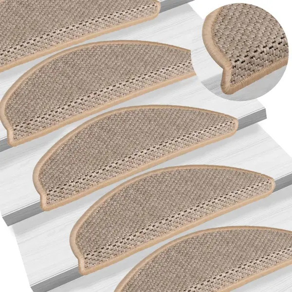 Gossi covorase scari autoadezive 15 buc. bej deschis 56x17x3cm sisal