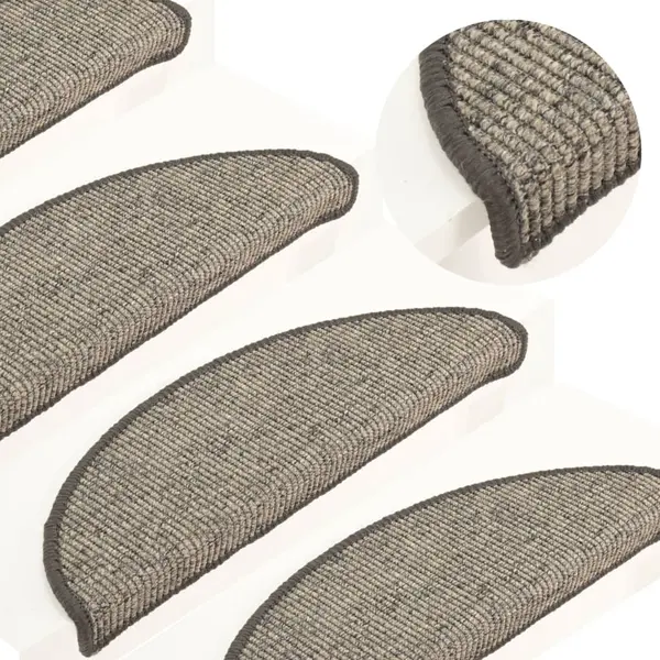 Gossi covorase scari autoadezive, 15 buc., bej si gri, 56x17x3 cm