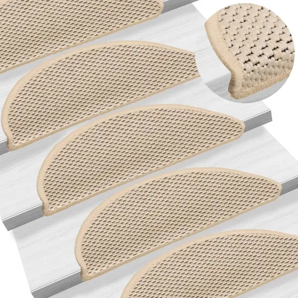 Gossi covorase scari autoadezive 15 buc berber 56x17x3cm aspect sisal
