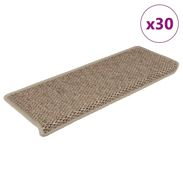 Gossi covorase scari autoadezive 30buc nisipiu 65x21x4cm aspect sisal