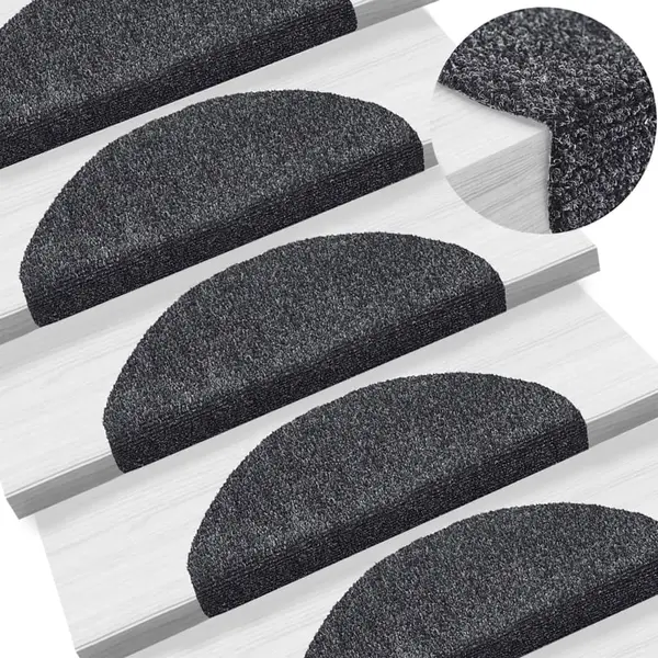 Gossi covorase scari autoadezive 5 buc. gri inchis 65x21x4 cm punch