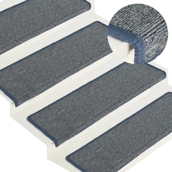 Gossi covorase trepte de scara, 15 buc., violet si albastru 65x21x4cm