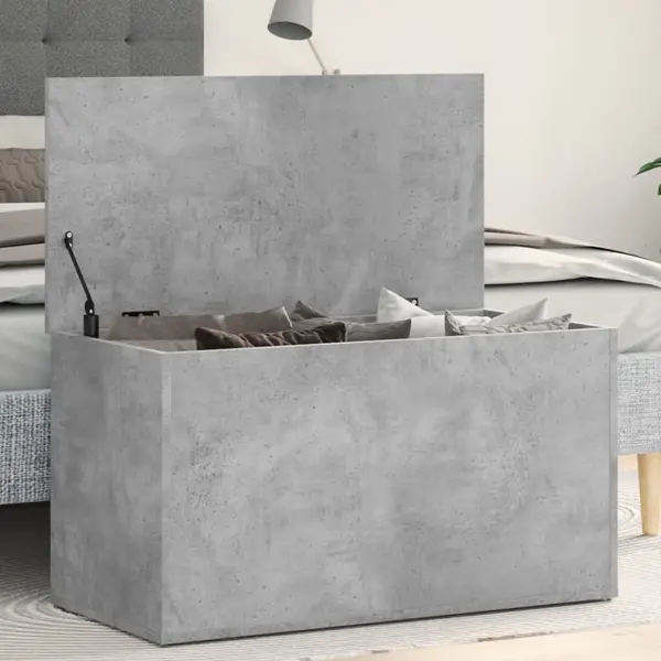 Gossi cufar de depozitare, gri beton, 84x42x46 cm, lemn compozit