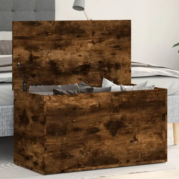 Gossi cufar de depozitare stejar fumuriu 84x42x46 cm lemn prelucrat