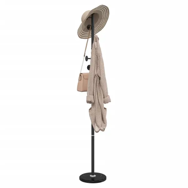 Gossi cuier de haine, negru, 176 cm, fier vopsit electrostatic
