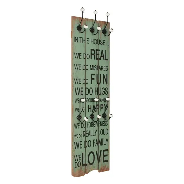 Gossi cuier de perete cu 6 carlige, 120x40 cm, happy love
