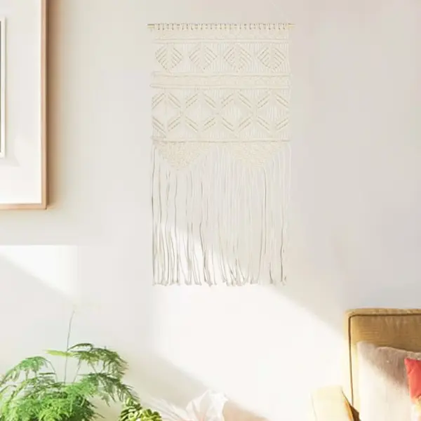 Gossi cuier de perete macrame, 40x80, bumbac