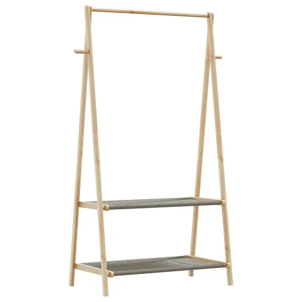 Gossi cuier pentru haine cu rafturi, 96x45,5x150,5 cm, bambus