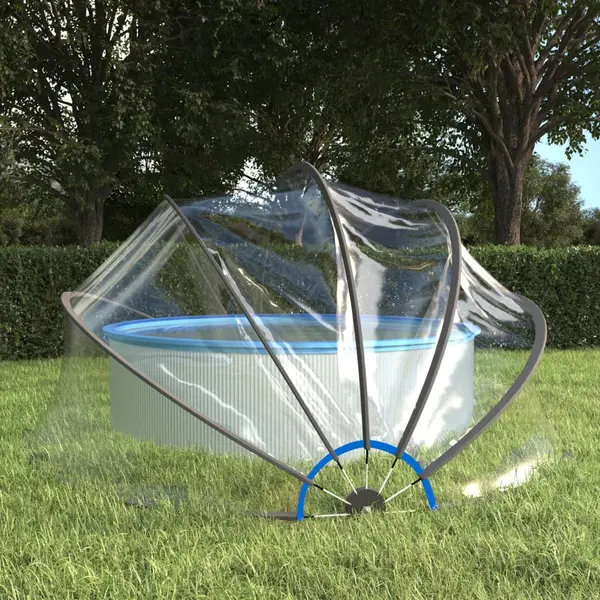 Gossi cupola pentru piscina, rotund, 406x203 cm, pvc