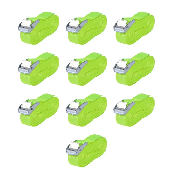 Gossi curele 10 buc, 0,25 tone, 5 m x 25 mm, verde fluorescent