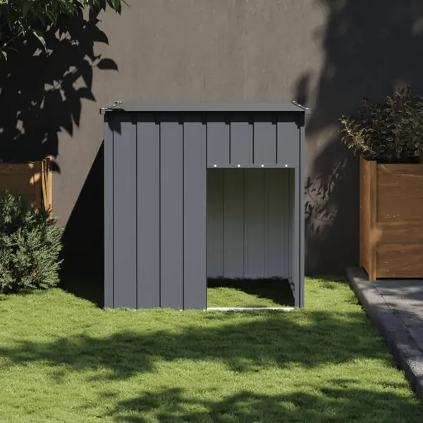 Gossi cusca caine cu acoperis antracit 110x103x109 cm otel galvanizat