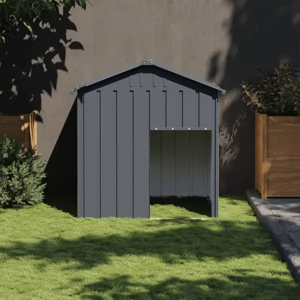 Gossi cusca caine cu acoperis antracit 117x103x123 cm otel galvanizat