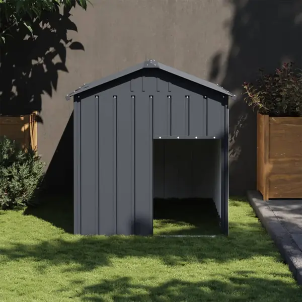 Gossi cusca caine cu acoperis antracit 117x153x123 cm otel galvanizat