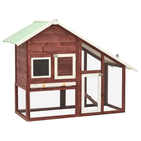Gossi cusca iepuri, cafeniu/alb,140 x 63 x 120 cm, lemn masiv brad