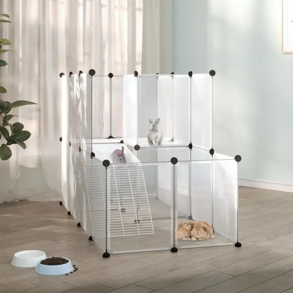 Gossi cusca pentru animale mici transparent 142x74x93 cm pp si otel