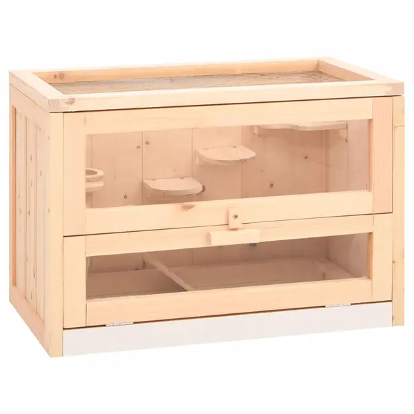 Gossi cusca pentru hamsteri, 60x35,5x42 cm, lemn masiv de brad
