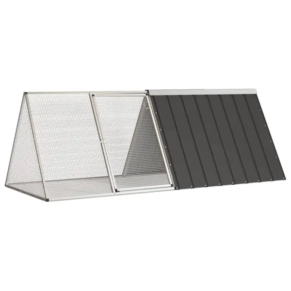 Gossi cusca pentru iepuri antracit 201,5x80,5x71 cm otel galvanizat