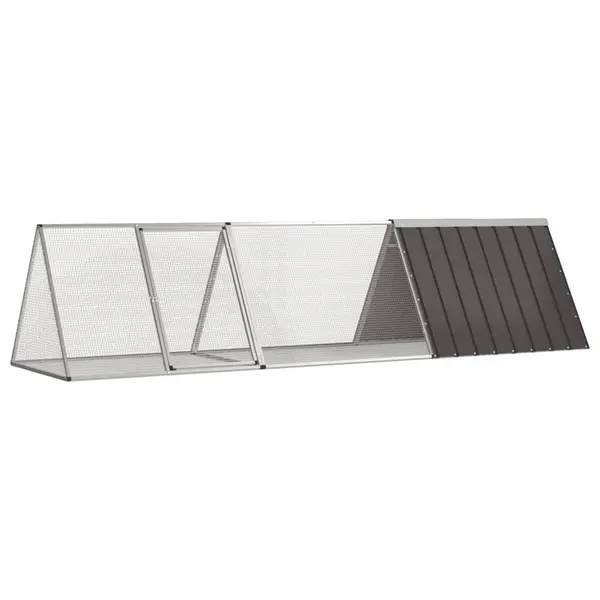 Gossi cusca pentru iepuri antracit 302,5x80,5x71 cm otel galvanizat