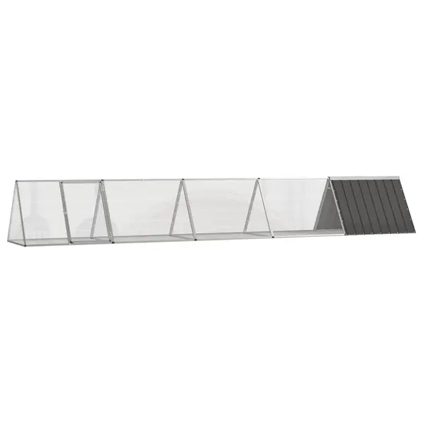 Gossi cusca pentru iepuri antracit 504,5x80,5x71 cm otel galvanizat