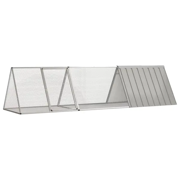Gossi cusca pentru iepuri, gri, 302,5x80,5x71 cm, otel galvanizat
