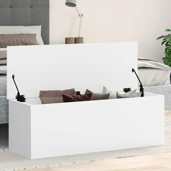 Gossi cutie de depozitare, alb, 102x35x35 cm, lemn prelucrat