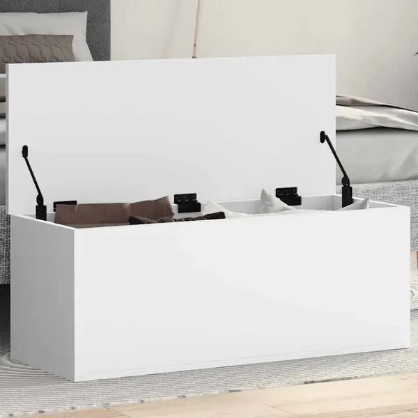 Gossi cutie de depozitare, alb, 90x35x35 cm, lemn prelucrat