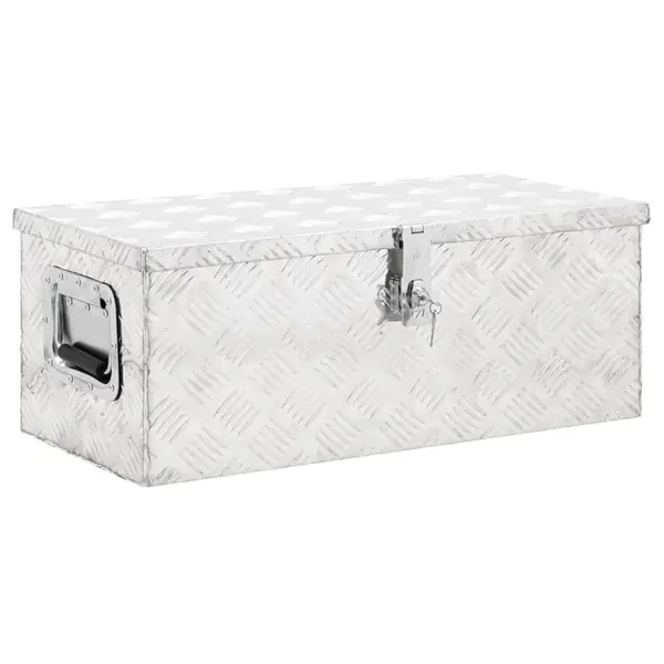 Gossi cutie de depozitare, argintiu, 70x31x27 cm, aluminiu