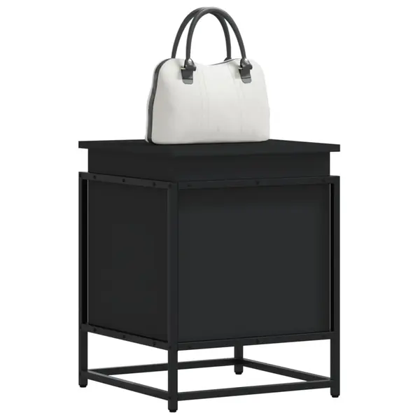 Gossi cutie de depozitare cu capac negru 40x40x51,5 cm lemn prelucrat
