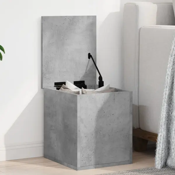 Gossi cutie de depozitare, gri beton, 30x35x35 cm, lemn prelucrat