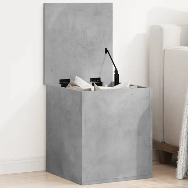 Gossi cutie de depozitare, gri beton, 40x42x46 cm, lemn prelucrat
